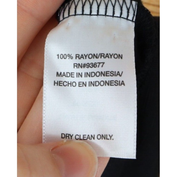 Allen B Shirt Womens Size L Black 100% Rayon Sequins Tassels Short Sleeves Soft - Picture 8 of 8